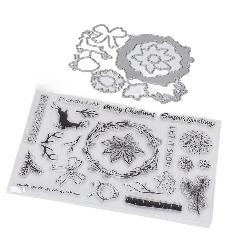 Рождественский олень Снежинка Прозрачные штампы Прозрачные штампы для фотоальбомов Дневников Поздравительных открыток