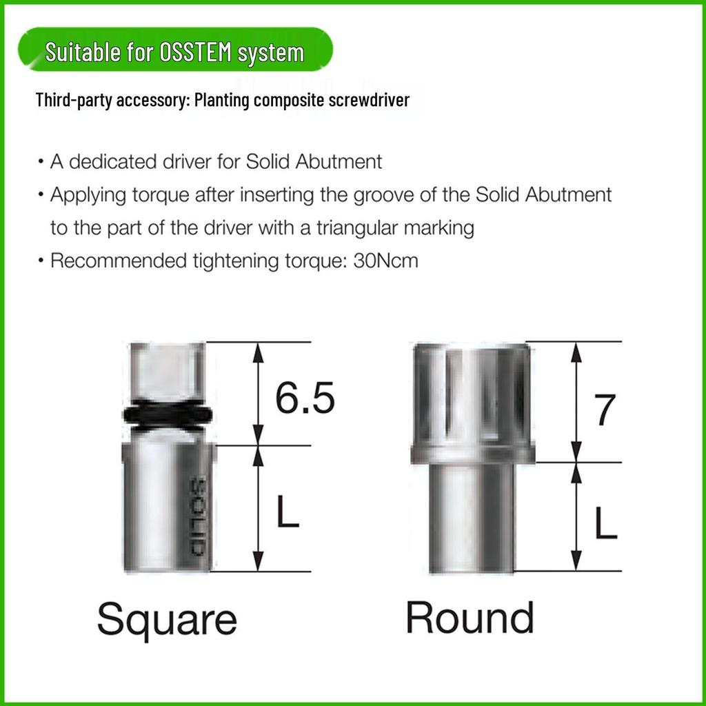 Universal Osstem Composite Dental Implant Screwdriver - 4.8 Thread for Prosthetic Processing