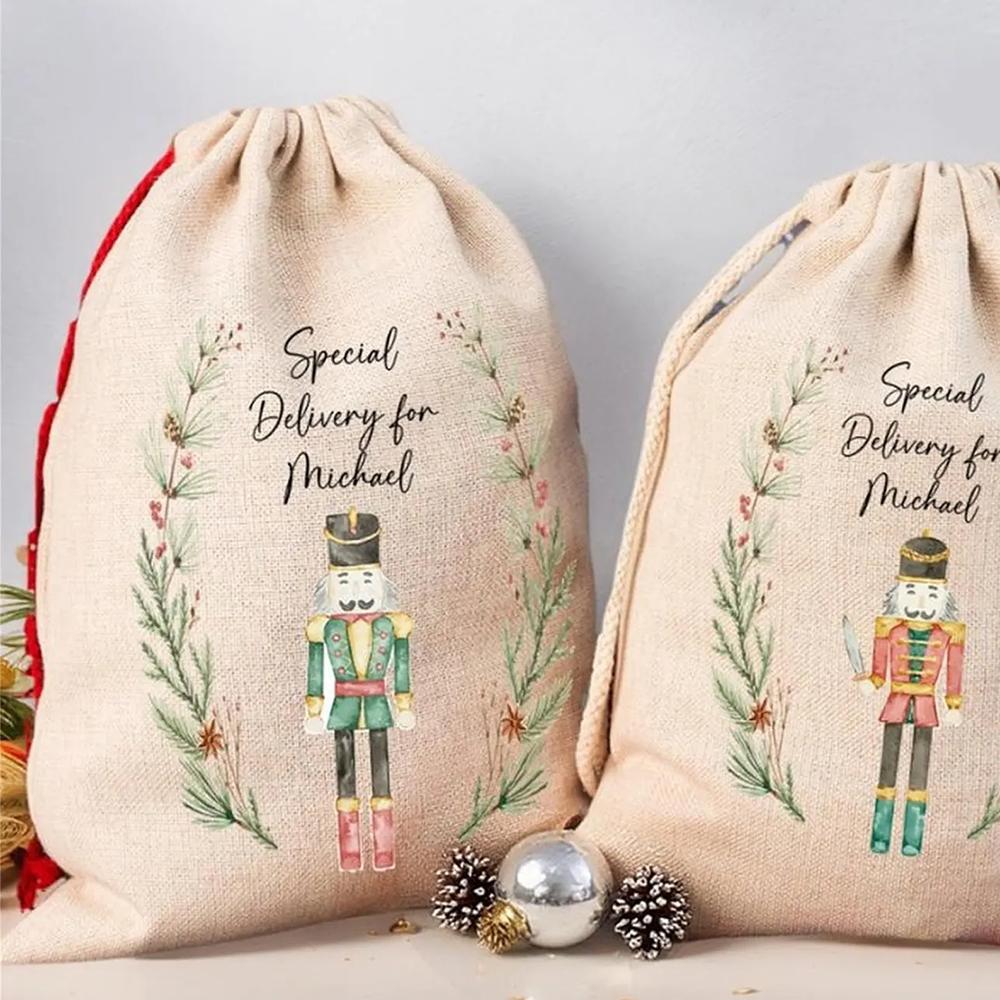 Personalised Christmas Eve Box Nutcracker Ballerina Gift Bag Ballet Gift Bag for Girls Special Delivery Christmas Santa Sack