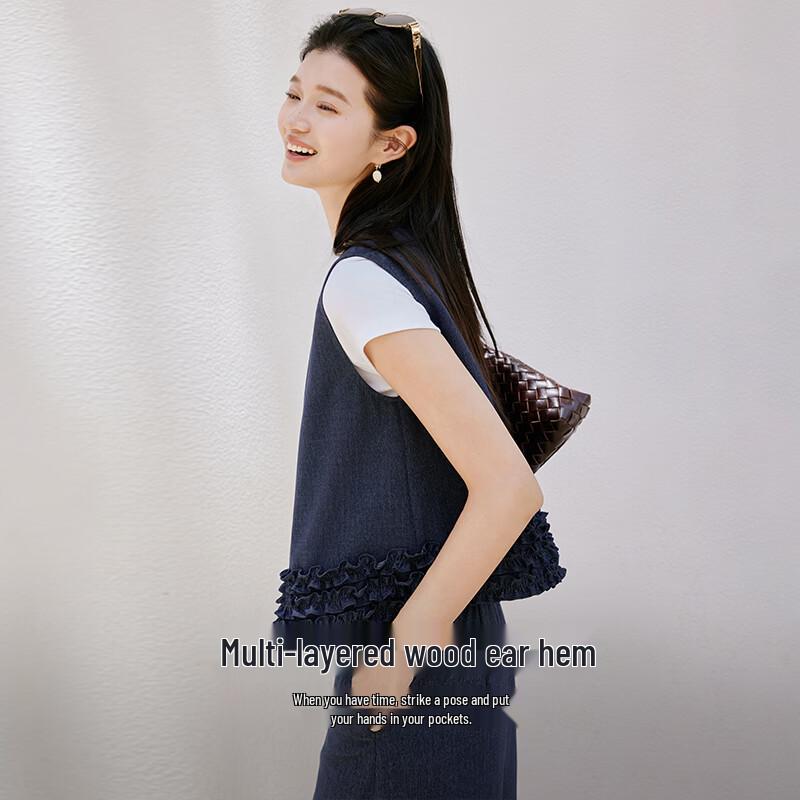 Комплект: жилет в французском стиле и юбка из искусственного денима Xiangying