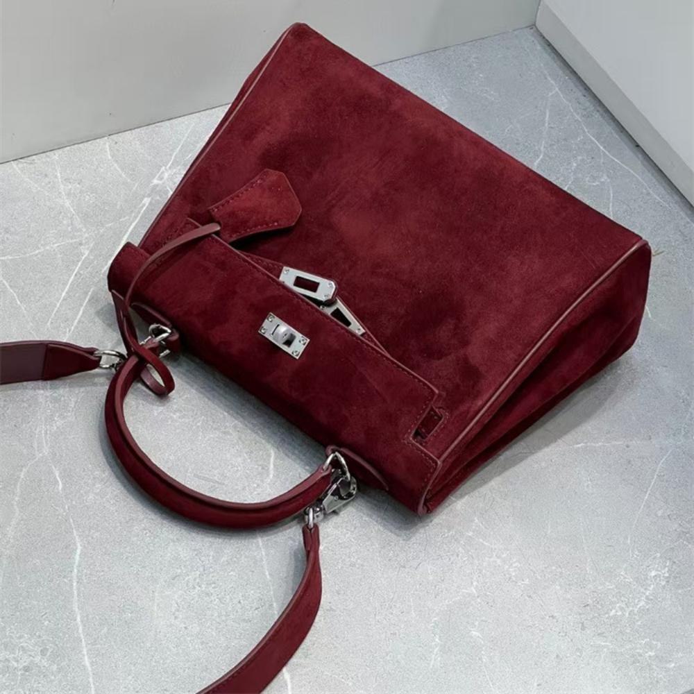 Новая осенне-зимняя сумка с широким плечевым ремнем из матовой кожи, замшевая, из коровьей кожи первого слоя, портативная, на одно плечо, сумка-мессенджер, с высоким чувством