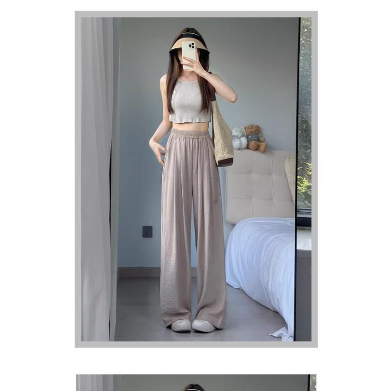 Синие брюки Yamamoto для женщин на весну и осень, новые повседневные брюки с высокой талией и свободным кроем для маленьких персон, ленивые, широкие брюки