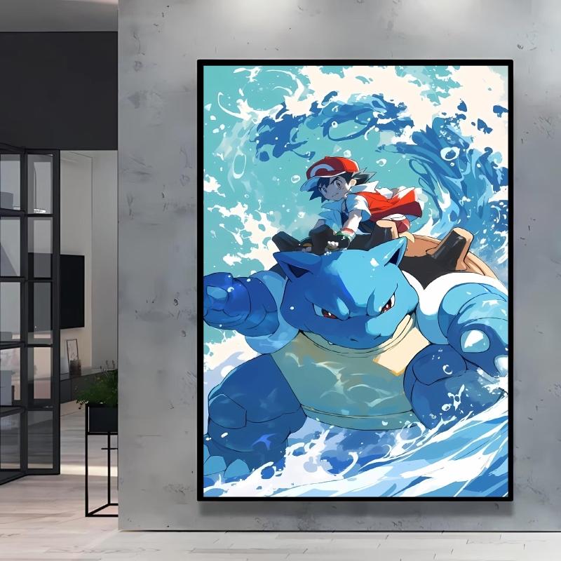 Japanese Anime Canvas Paintings Pikachu Poster Cartoon Character Picture Bright and Clear Colors High Quality Home Decor