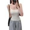 #Универсальная модель из хлопка для человека, жилет-топ с маленьким квадратным вырезом и встроенной чашкой, гладкий и облегающий, универсальная основа на бретелях, корейский A