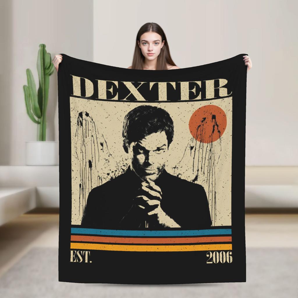 Dexter TV Show Movie Poster  Blanket Flannel Spring Autumn Morgan  Lightweight Thin Throw Blankets for Sofa Car Bedding Throws