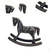 Wooden Rocking Horse Figurine Animal Sculpture Art Crafts Wood Decorative Statue Desktop Ornament
