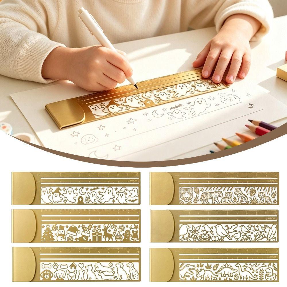Hollow Stencil Straight Ruler Cute Patterns Drawing Template Ruler Measuring Ruler  Kids Students