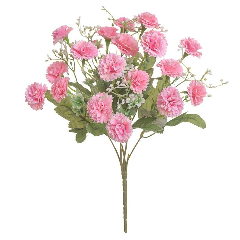 20 Heads Carnation Bouquet Artificial Flowers Bride Wedding Home Decoration Fake Flowers Faux