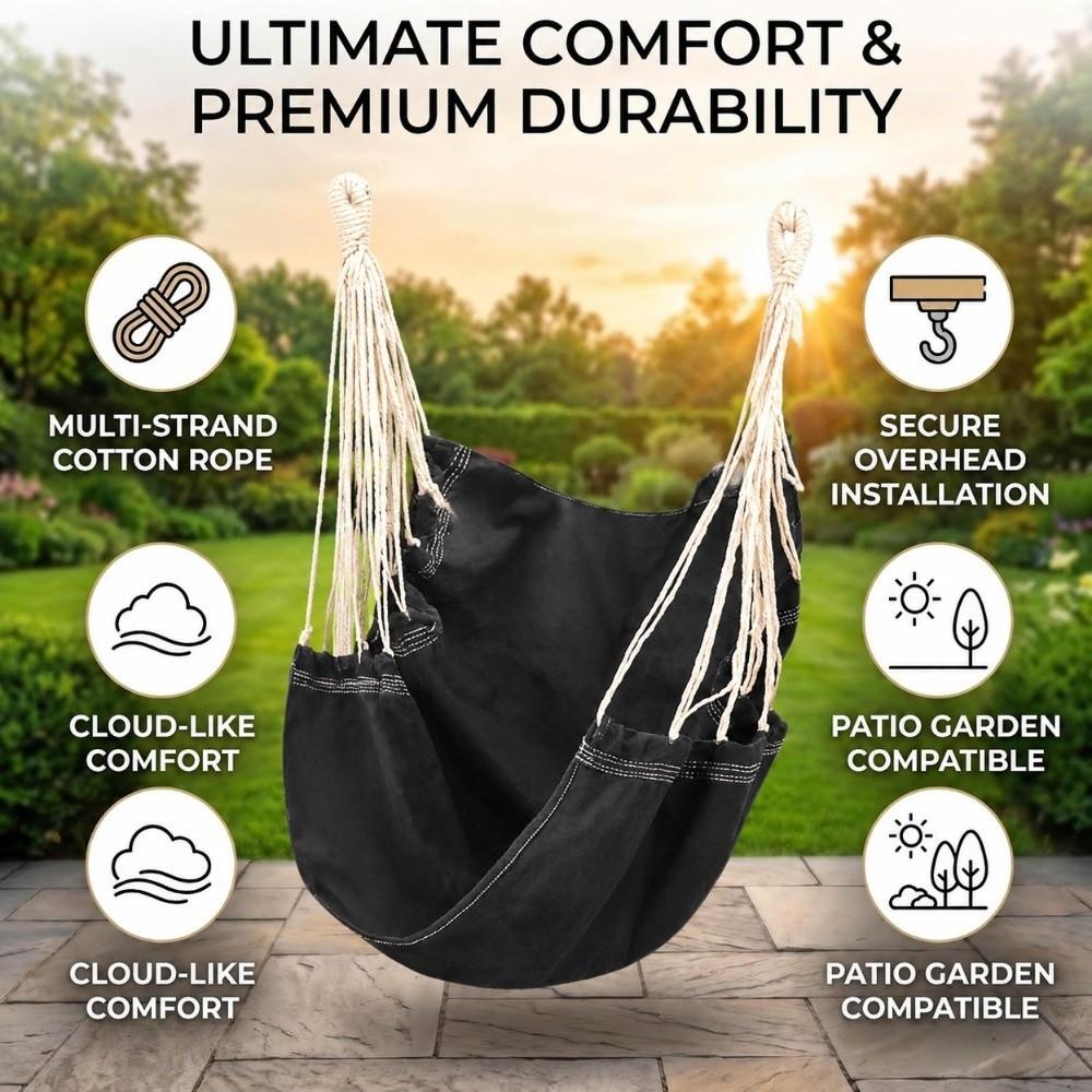 Black Hammock Chair Storage Bag Reclining Hammock Chair Dormitory Bedroom