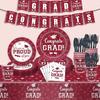 Red Graduation Season Theme Decorating College Graduation Party Disposable Tableware Party Supplies