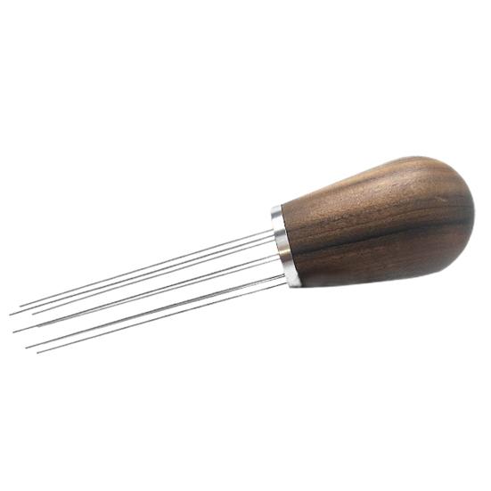 Инструмент для раздачи эспрессо с держателем, нержавеющая сталь 304, 8 игл, ручка из натурального дерева, порошок кофе эспрессо