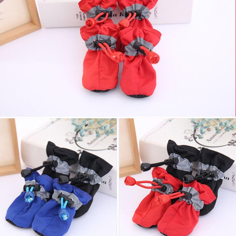 4Pcs Anti-slip Waterproof Footwear Rain Snow Boots Pet Rain Shoes Pet Shoes Dog Shoes