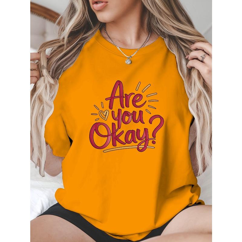 Повседневная женская футболка с круглым вырезом и модным принтом, идеально подходит для весны и лета