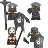 MOC Средневековые Рыцари Орки Строительные Блоки Фигурки Игрушка Военные Солдаты Стража Оружие Луки Стрелы Щит Доспехи Флаги Факелы T016