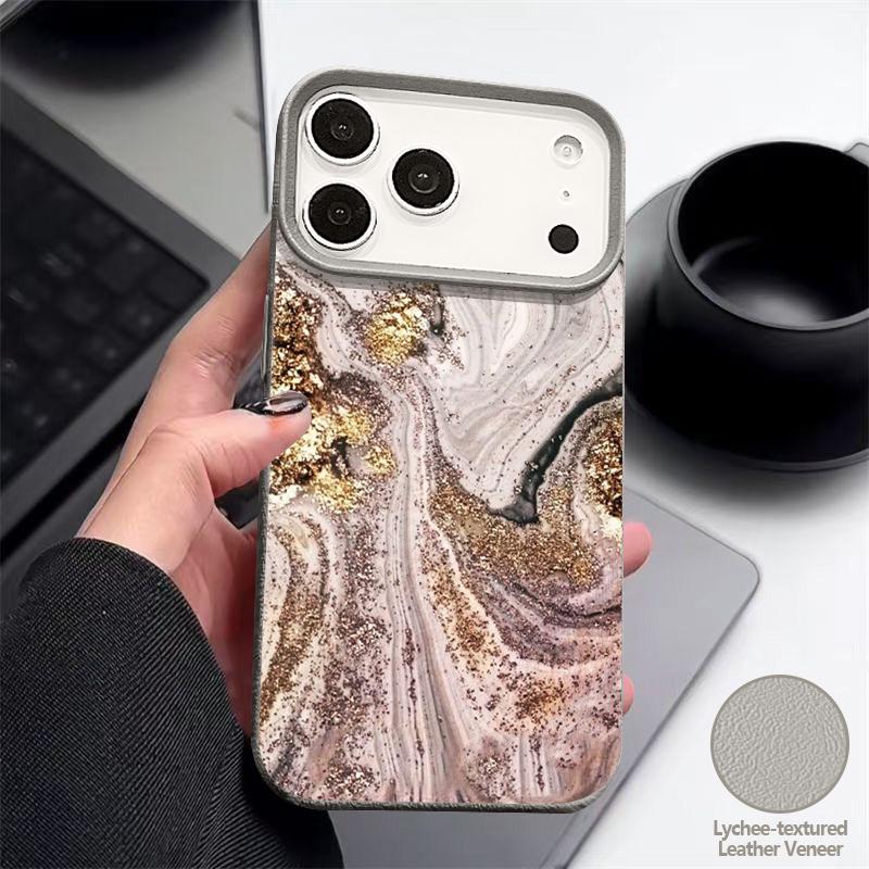 Чехол с мраморным узором для iPhone 17 18 Pro Max Кожаная текстура Силиконовый чехол для iPhone 16 15 14 13 Pro Max 16E 17E