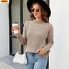 ZIMOXUAN Women's Solid Color Half Turtleneck Sweater New Loose Knit Sweater Top