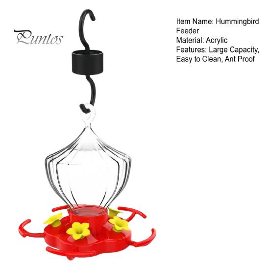 Кормушка для колибри 16 унций, подвесная кормушка для колибри с 5 отверстиями для кормления цветов и жердочкой для декора сада снаружи