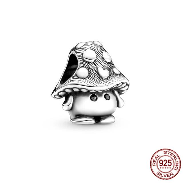 Очаровательная бусина подходит для оригинального браслета/серьг/ожерелья из стерлингового серебра 925 пробы, ювелирное украшение в виде гриба Нини, кролика, мудрой совы, лисы