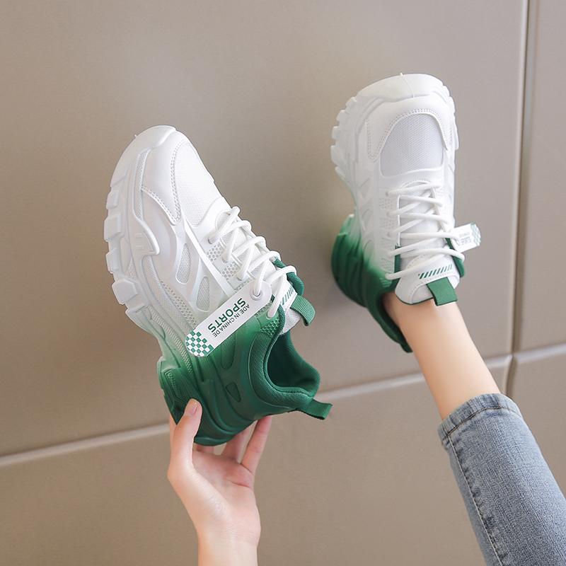 CRLAYDK женские кроссовки для ходьбы на платформе нескользящие кроссовки для бега градиент дышащие тренировки для девочек спорт комфорт теннис