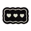 Inyahome Black and White Flower Shaped Bathroom Rugs Bathmats Luxury Shaggy High Absorbent and Anti Slip Indoor Floor Carpet