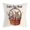 Чехол для подушки «Счастливая Пасха» с принтом кролика и яиц, чехол с кроликом, домашний декоративный чехол