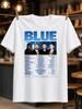 Blue 25th Anniversary Tour Group Portrait With City List And Clean Blue Concert Typography Retro Unisex All TShirt
