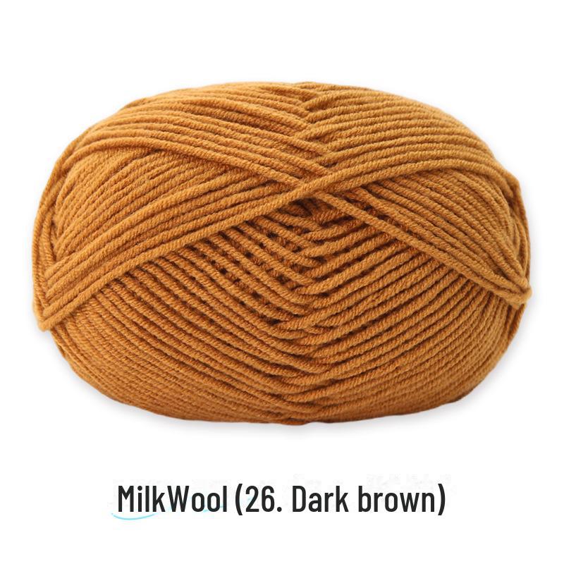 4-Strand Combed Milk Cotton Yarn Ball for DIY Crochet: Doll Making & Baby Sweater/Scarf Kit