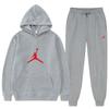 Men Women Hooded Fleece Lined Sweatshirt Set With Kangaroo Pocket Cuffed Pants Winter