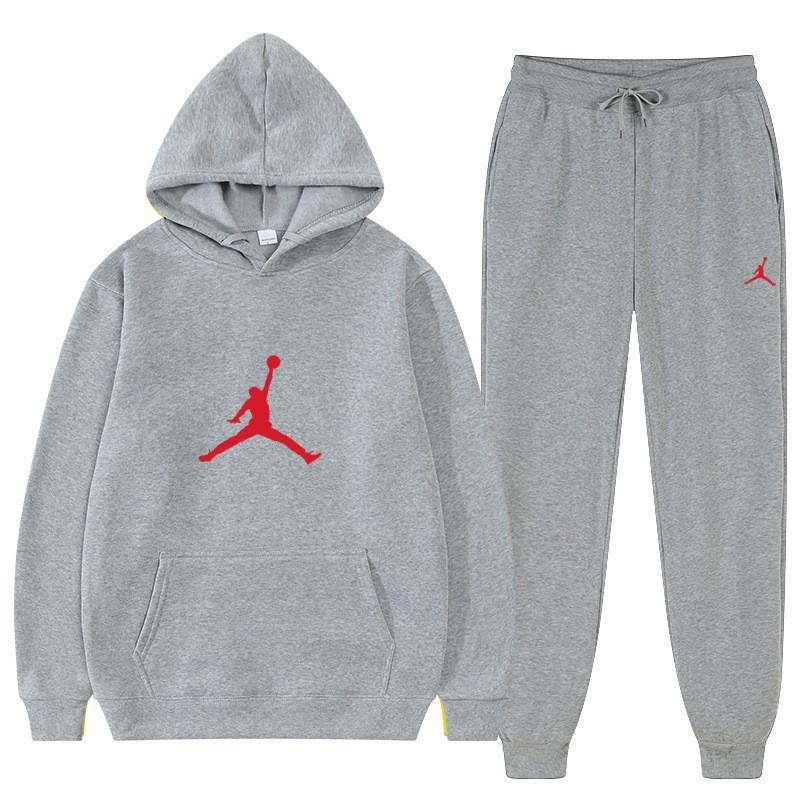 Men Women Hooded Fleece Lined Sweatshirt Set With Kangaroo Pocket Cuffed Pants Winter