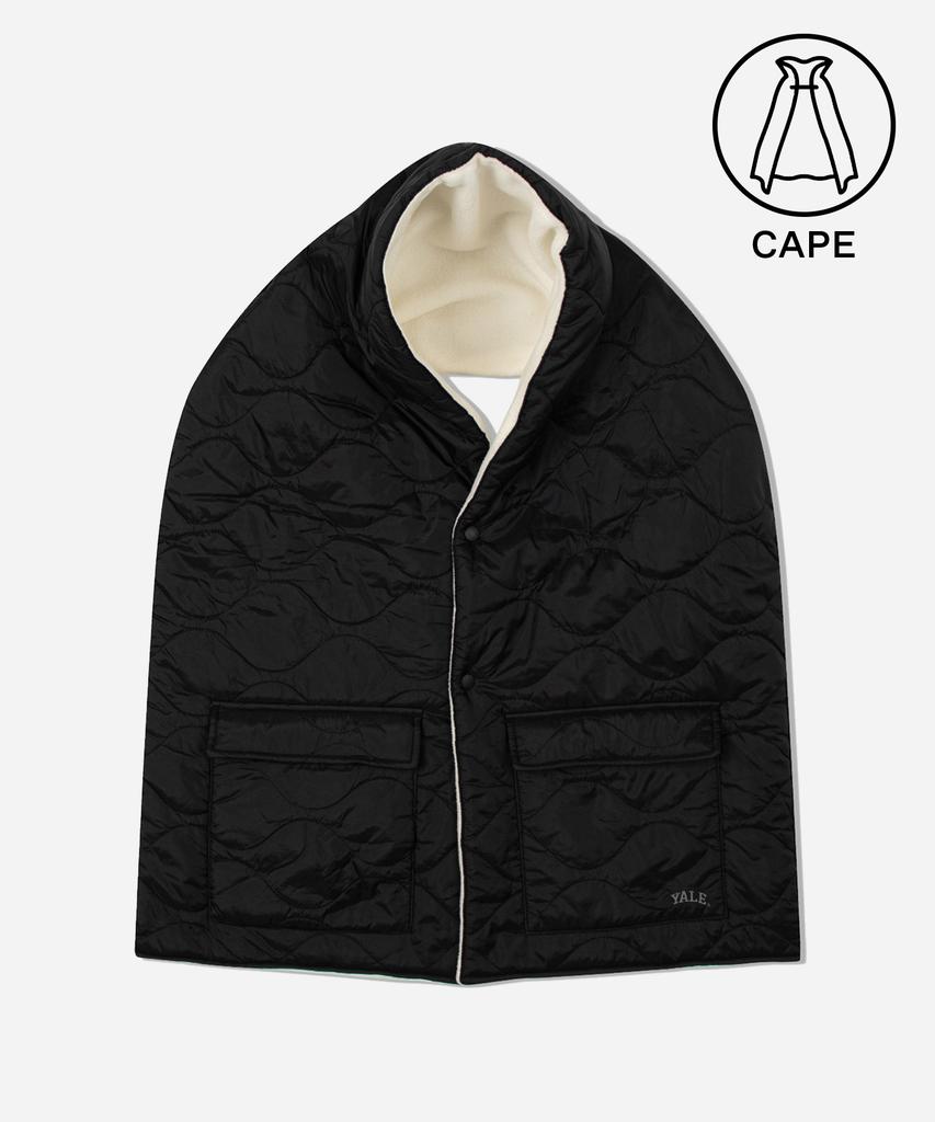 Yale [Onemile Wear] Стеганый кейп с карманом Черный/Слоновая кость
