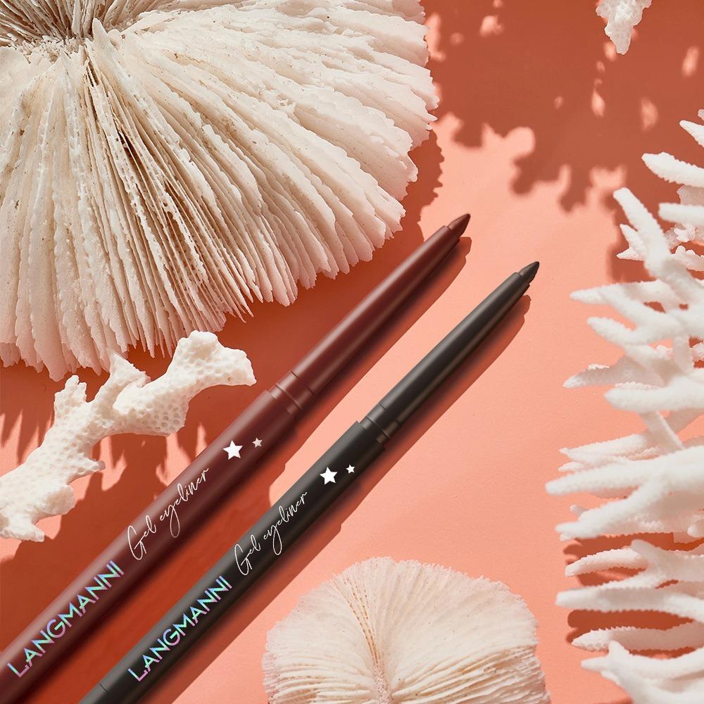LANGMANNI Новая подводка для глаз водонепроницаема и долговечна, не теряет сознание и имеет автоматическое вращение подводки для глаз.