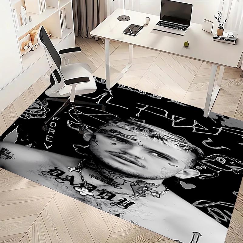 1pc Lil Peep Print Area Rug - Soft, Washable Non-Slip Indoor Mat, Living Room, Home Office Decorative Rug,Office Decorative