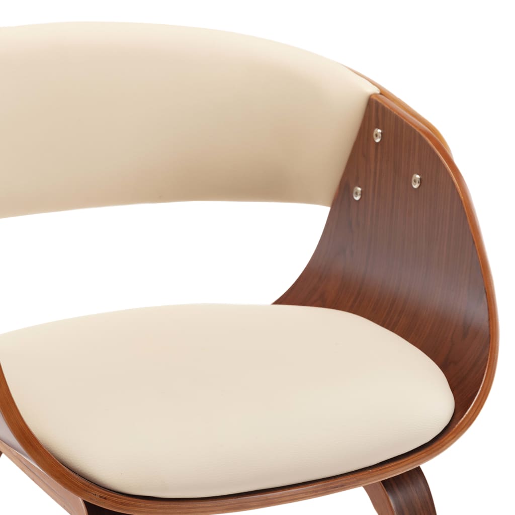 Dining Chair Cream Bentwood Frame and PU Leather