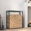 VidaXL Firewood Rack Matte Black 80x28x86 Cm Steel 350307