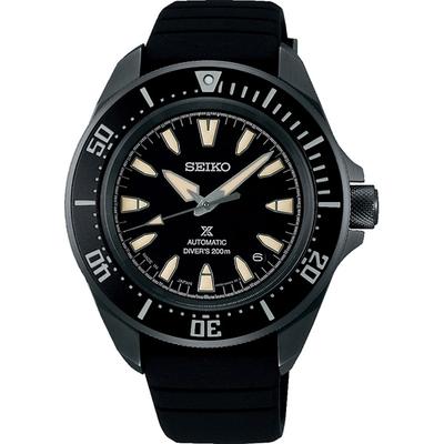 Мужской SBDY133 (PROSPEX DIVER SCUBA механический мужской силиконовый ремешок) Круглые часы, черные, аналоговые