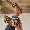 Vintage Style Leopard Print Platform Wedge Heels for Women Thick Sole Open Toe Sandals with Bow Detail, Black  Yellow Design, Comfortable Fabric Upper