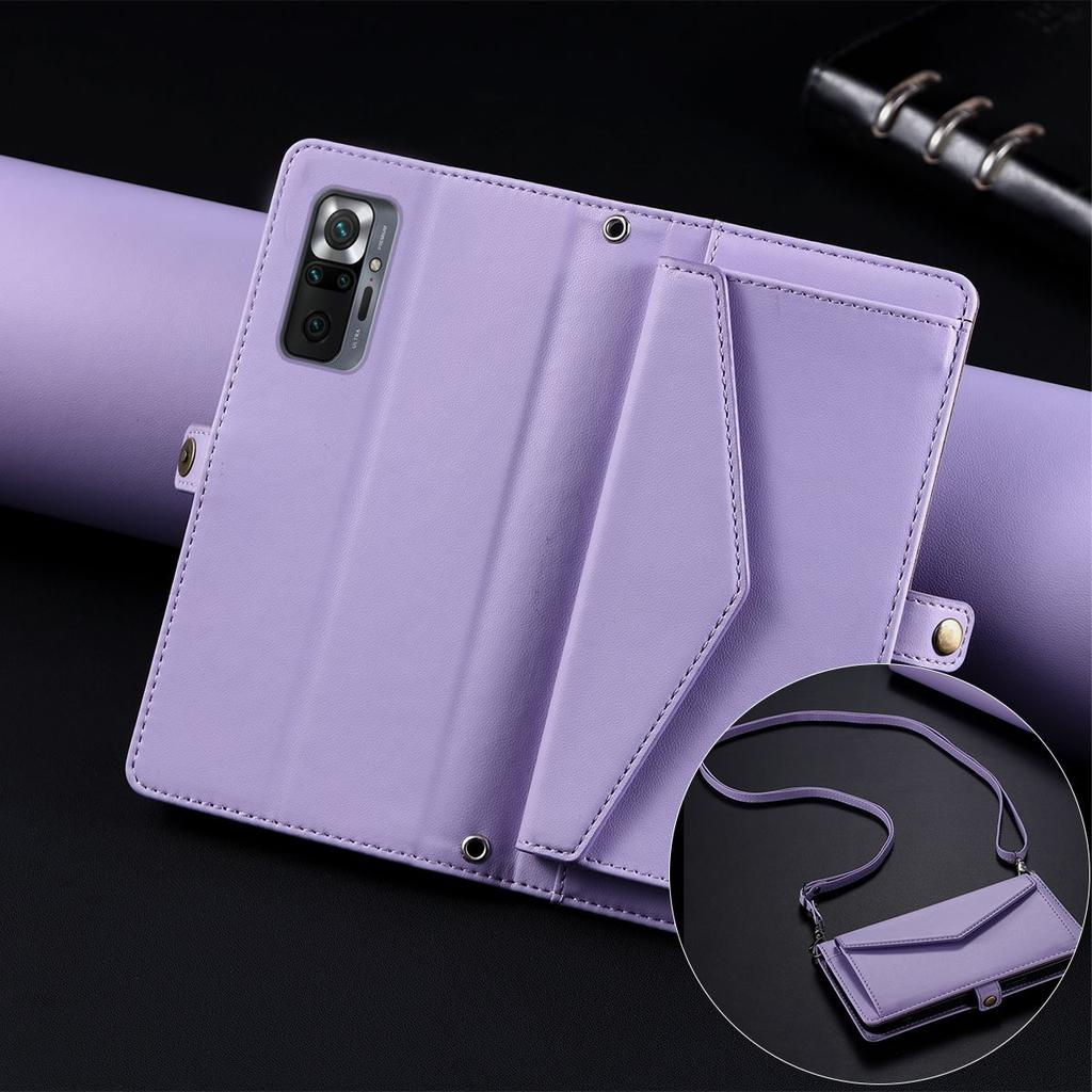 Чехол-книжка для Xiaomi Redmi Note 10 Pro 4G, стиль конверт, кошелек из ПУ-кожи, чехол для телефона с ремешком через плечо