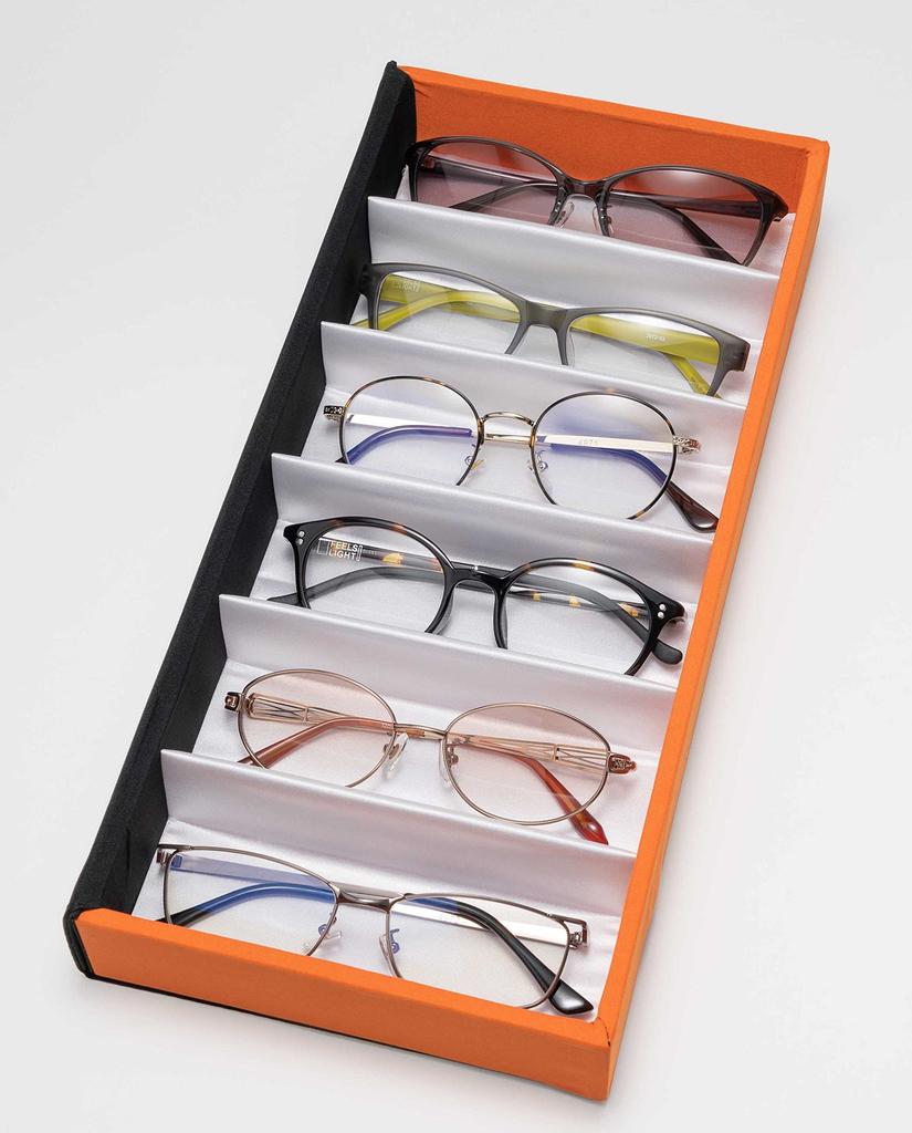 Meigan Eyeglass Eyeglasses Collection Box Reading Small Case, 6-Pair Case/Storage (For Sunglasses, Glasses, Eyeglasses, Watches, Items, Etc.)
