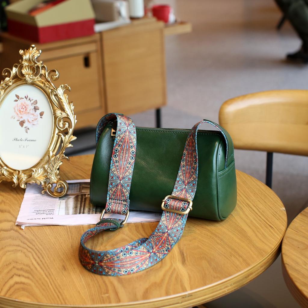 Женская сумка-цилиндр из коровьей кожи через плечо, простая и модная, маленькая сумка-подушка для девочек