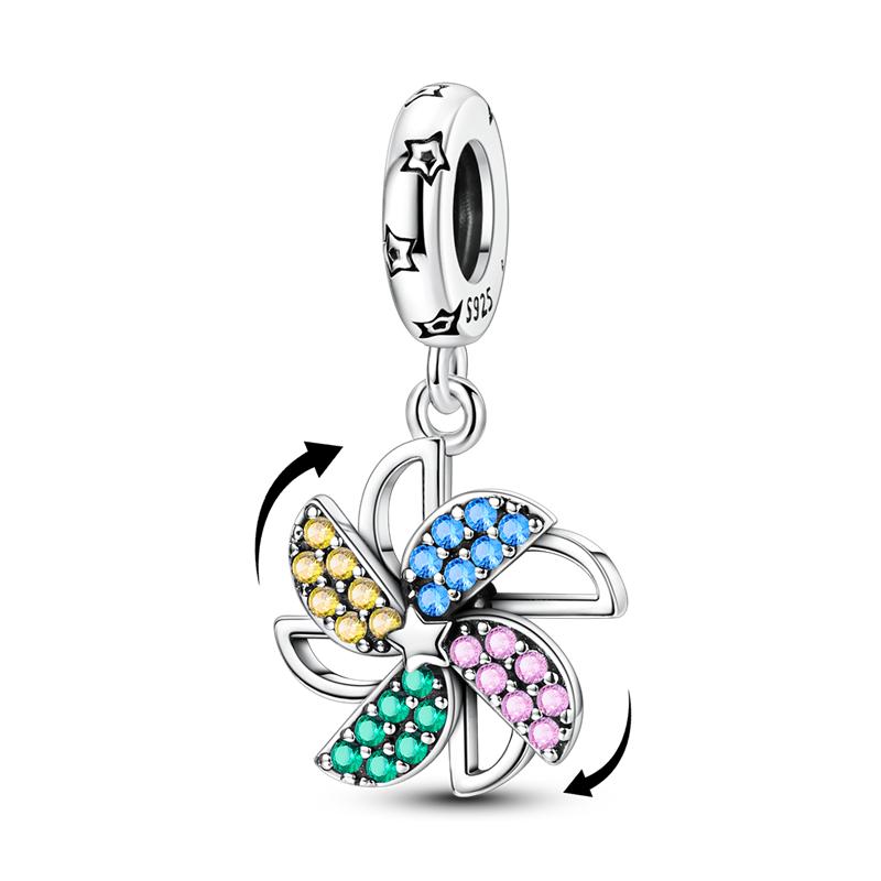 copper Colorful Charm Bead Charms Bead Sparkling Inlaid Zirconium Pendants Compatible With Authentic Accessories Bracelets Jewellery Gift