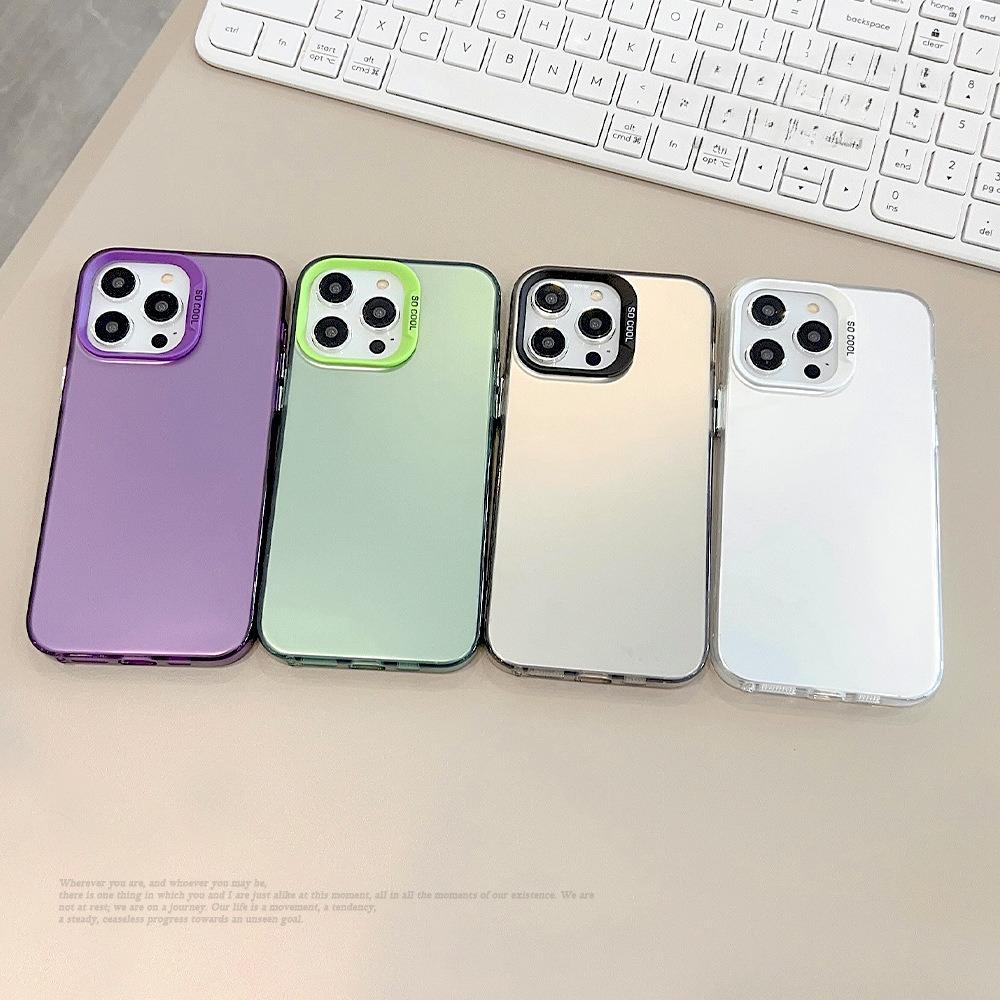 Подходит для iPhone15 Aurora Laser 14Pro Max Мобильный чехол 16 Apple 13 Однотонное гальваническое покрытие 11 Продвинутый сенсор