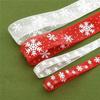 Snowflake Printed Organza  Tape Red Satin Ribbon Christmas Snowflake Organza Ribbon  Gift Wrapping