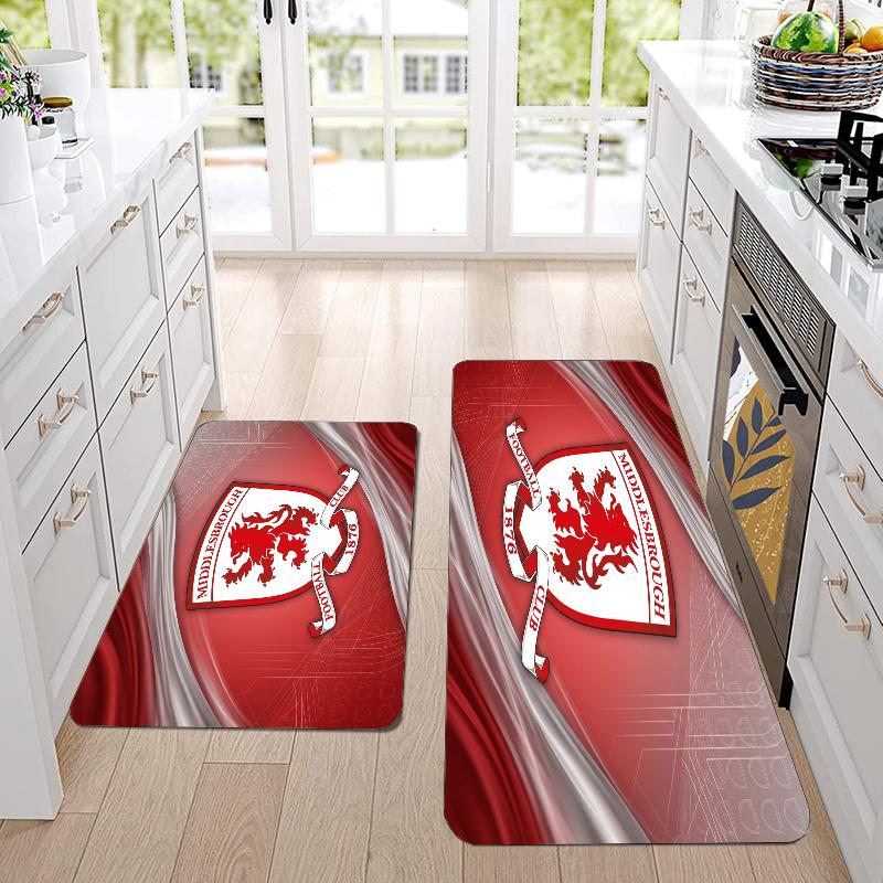 Middlesbrough Flannel Area Rug Soft Kitchen Floor Mat Non Slip Carpet Room Decor