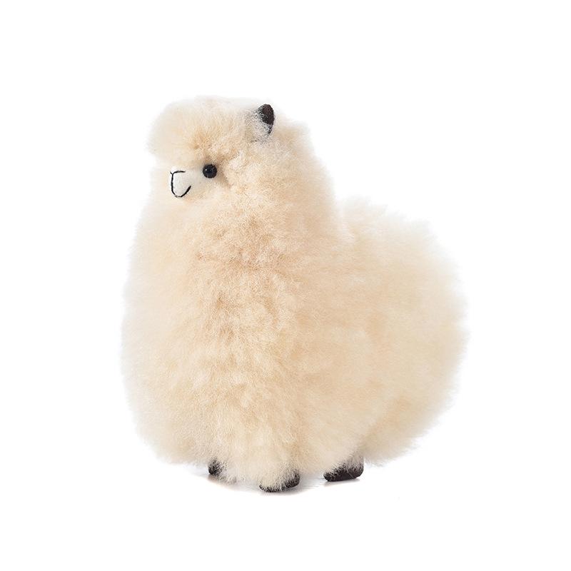 Peruvian Handmade Alpaca Wool Plush Toy - Warm Camel Wheat Doll Ornament, Cozy Gift