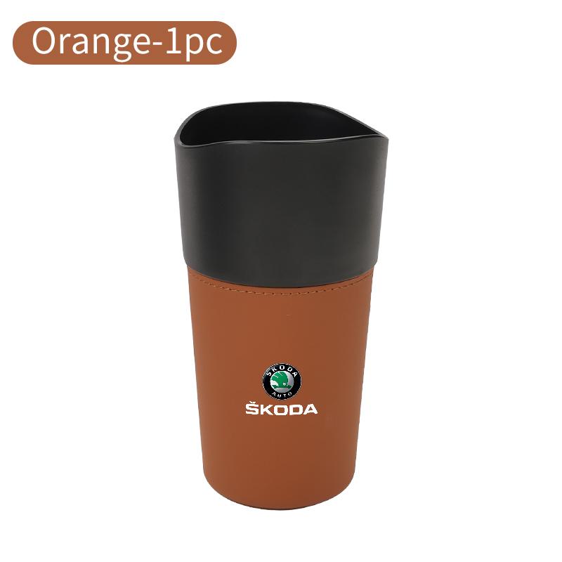 For Skoda Car Garbage Can Cup Holder Multifunctional Bottle Organizer Umbrella Storage Box Fabia Kamiq Superb MK3 VisionS Yeti OO999