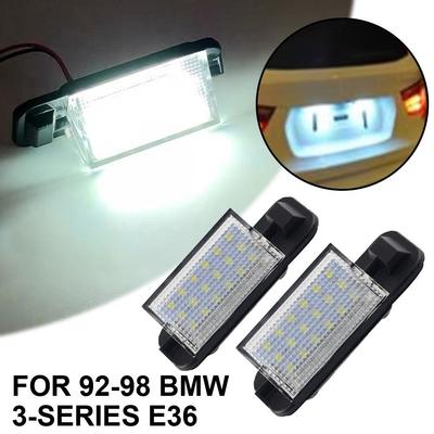 Светодиодный фонарь подсветки номерного знака DC12V 6000K-6500K для BMW 92-98 3-й серии E36, лампочки фонаря номерного знака, автомобильные фонари номерного знака A2K9