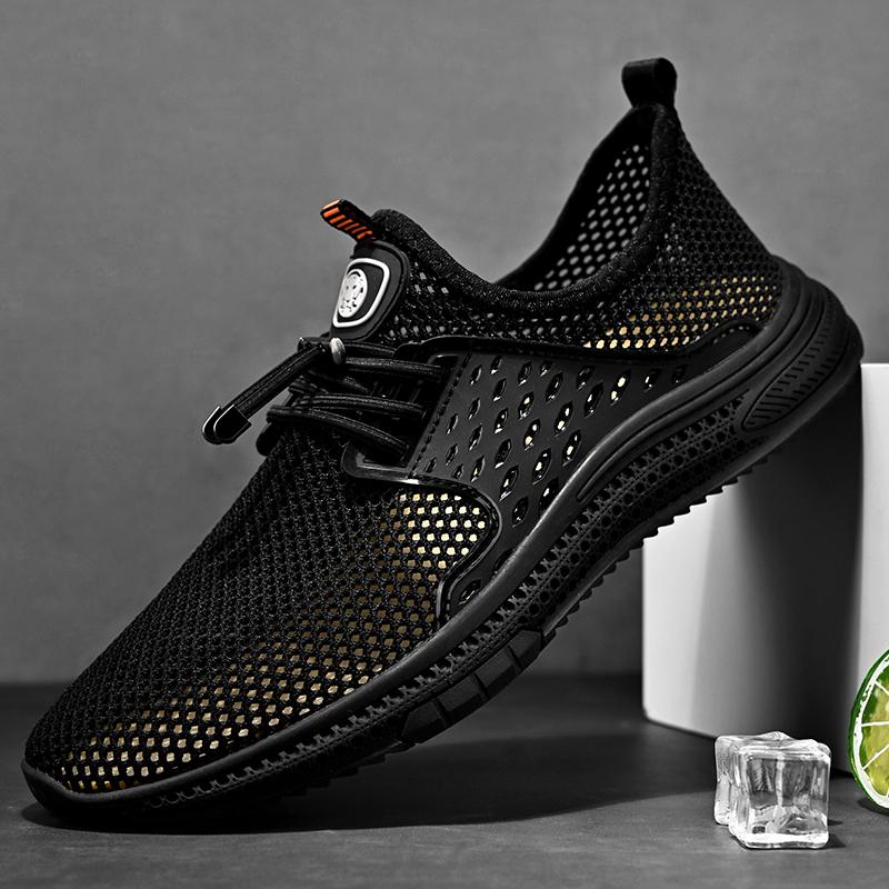 Мода 2025 Лето Мужские Кроссовки Высокое Качество Дышащие С Перфорацией Мужская Обувь Легкая Уличная Для Ходьбы Мужская Повседневная Обувь Удобная Нескользящая На Плоской Подошве