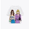 Women Summer Girl Print Cotton Oversized T Shirt Short Sleeve Long Tee Shirt Wear Top