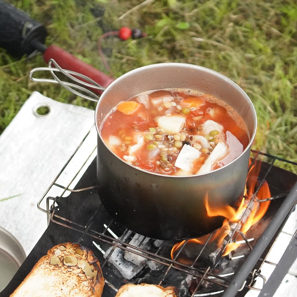 Титановая глубокая кастрюля из 4 предметов, набор для приготовления пищи, походов, скалолазания, предотвращения стихийных бедствий [Belmont] BM-094 (с чехлом)