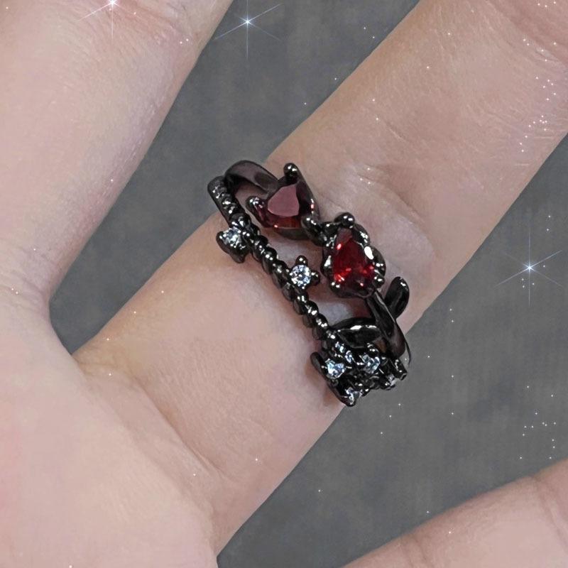 Neutral‑Style Index‑Finger Ring European American Punk Cross Butterfly Motif Personality Sweet‑Cool Unique Adjustable Decorative Ring